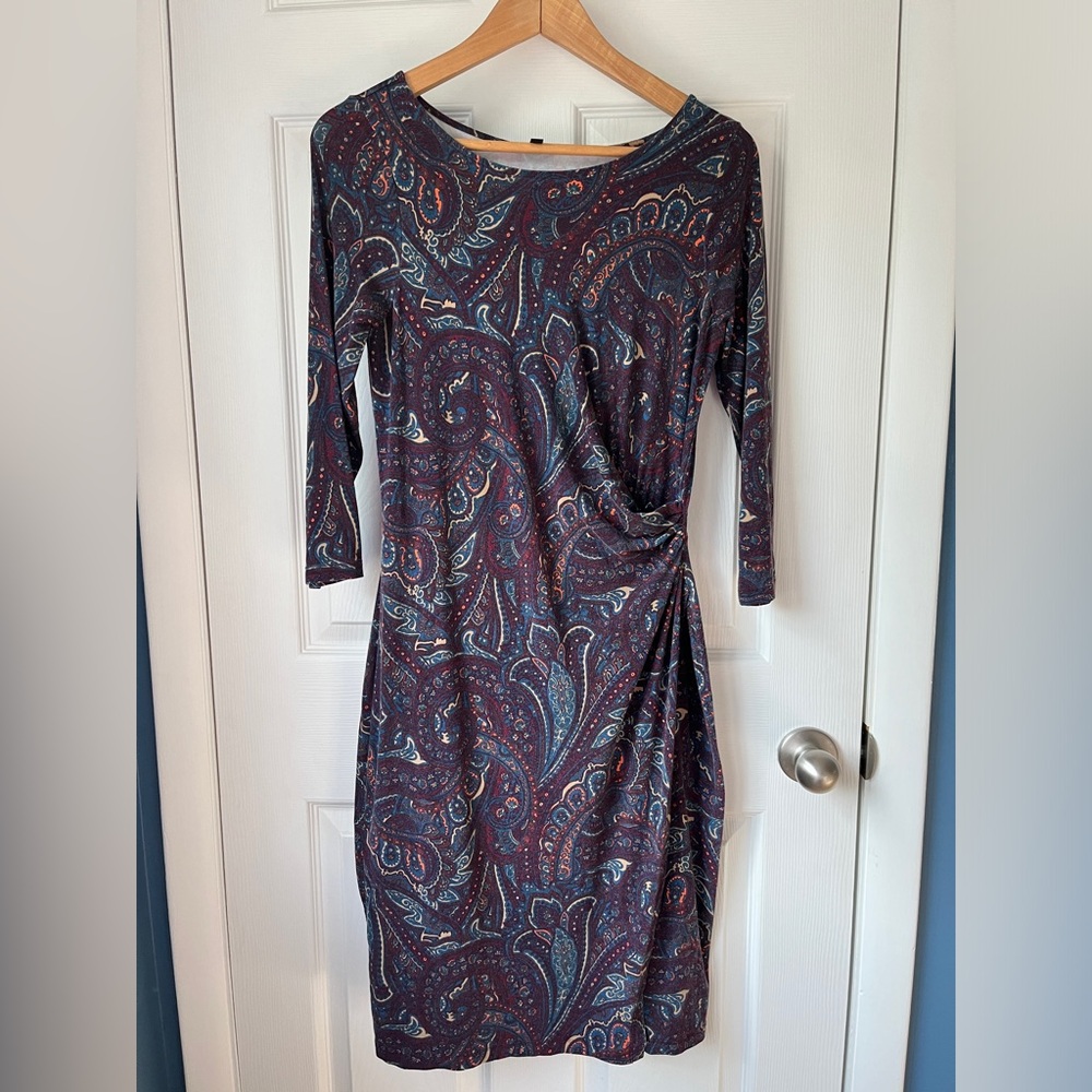 Talbots Paisley Print Faux-Wrap Dress